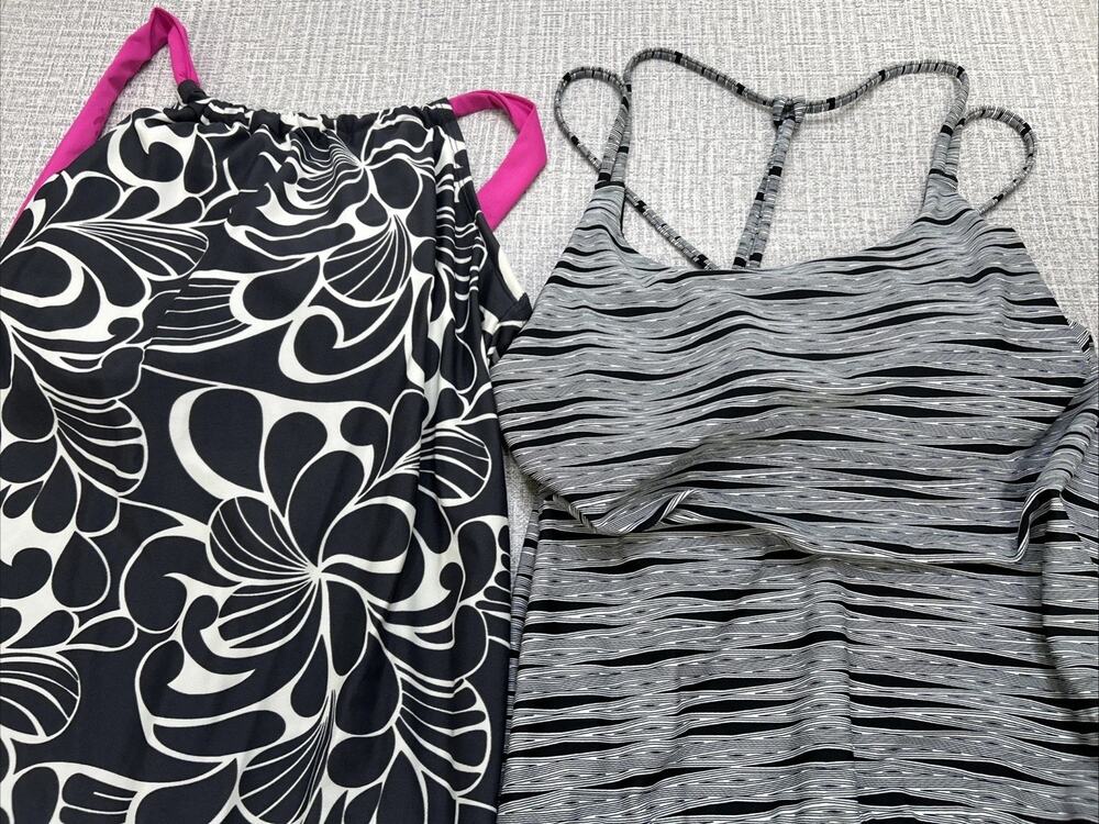 Lot Of 2 Athleta Kokomo & Arielle Venice Swim Dresses Small Black/White Floral